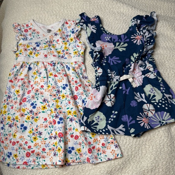 Tea Collection Other - Tea Collection BUNDLE Floral Dress and Romper Size 3